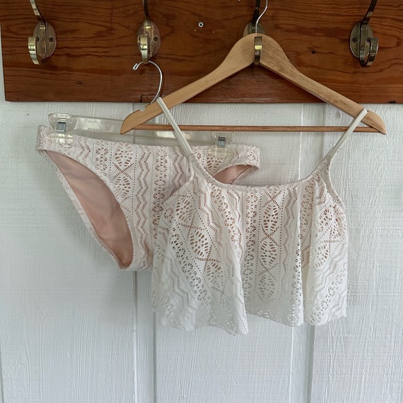 Xhilaration Other - Xhilaration Cream Lace Boho Neutral Bikini Set